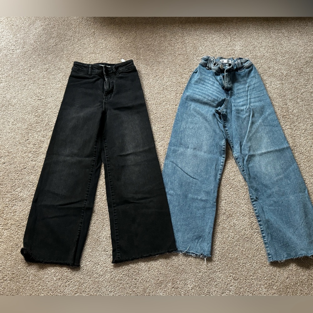 Zara girls 13-14 cropped raw hem jeans